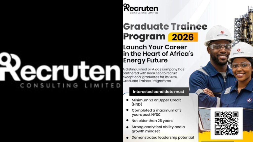 Recruten Consulting Limited announces 2026 Graduate Trainee Programme for oil and gas Company