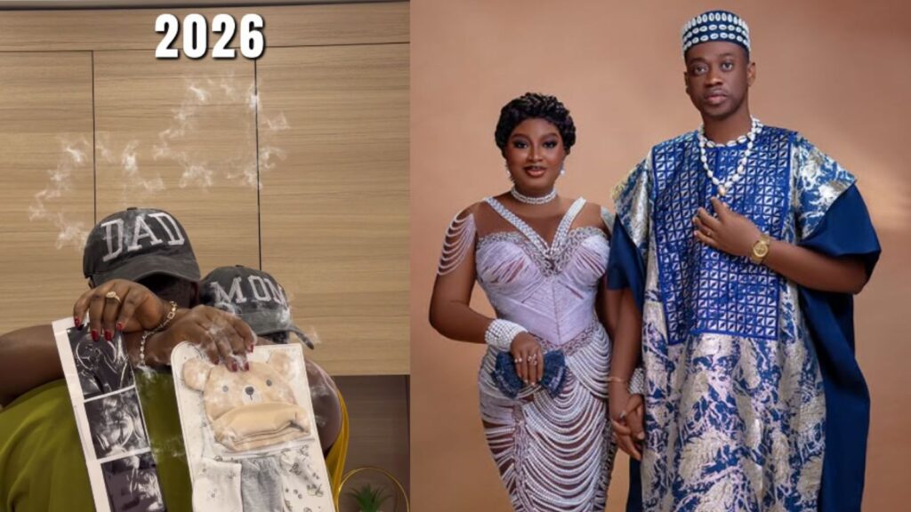 'Three kings' Actor Lateef Adedimeji and his wife Mo Bimpe welcome triplets (Video)