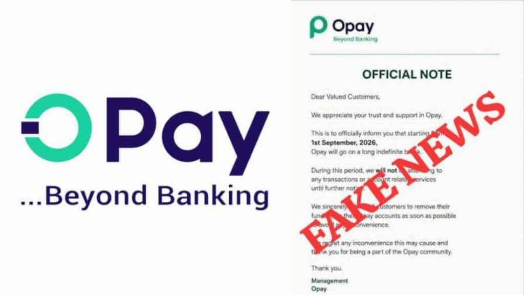 OPay issues stern warning over viral notice telling customers to withdraw their money before September 1st